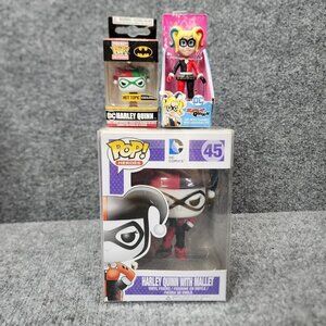Lot Funko Pop! Vinyl DC Universe Harley Quinn with Mallet #45 + Keychain DC Mini